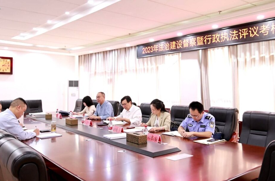 县委依法治县办第四督察组赴人社局检查“一规划两纲要”法治督察暨行政执法评议工作