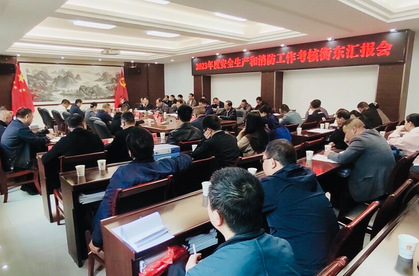 市安委会来我县考核2023年度安全生产和消防工作