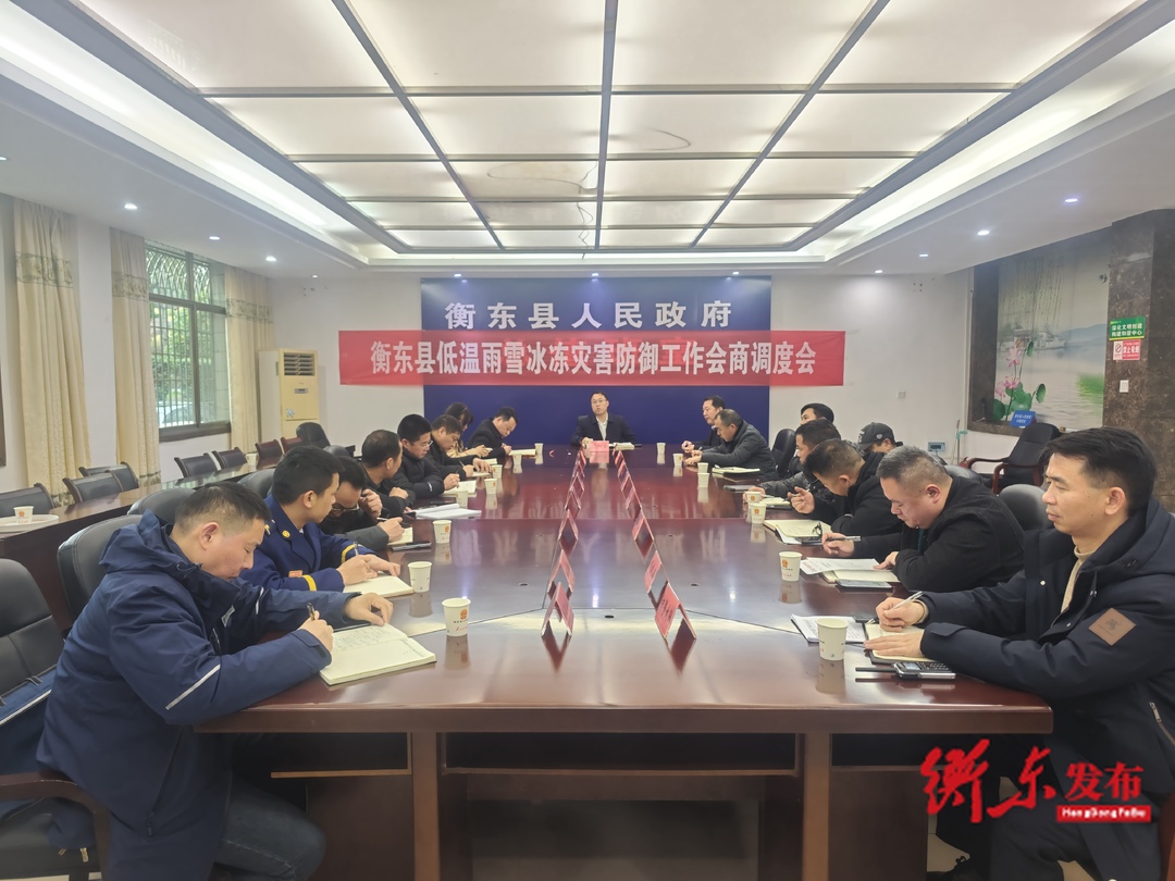 我县召开低温雨雪冰冻灾害防御工作会商调度会