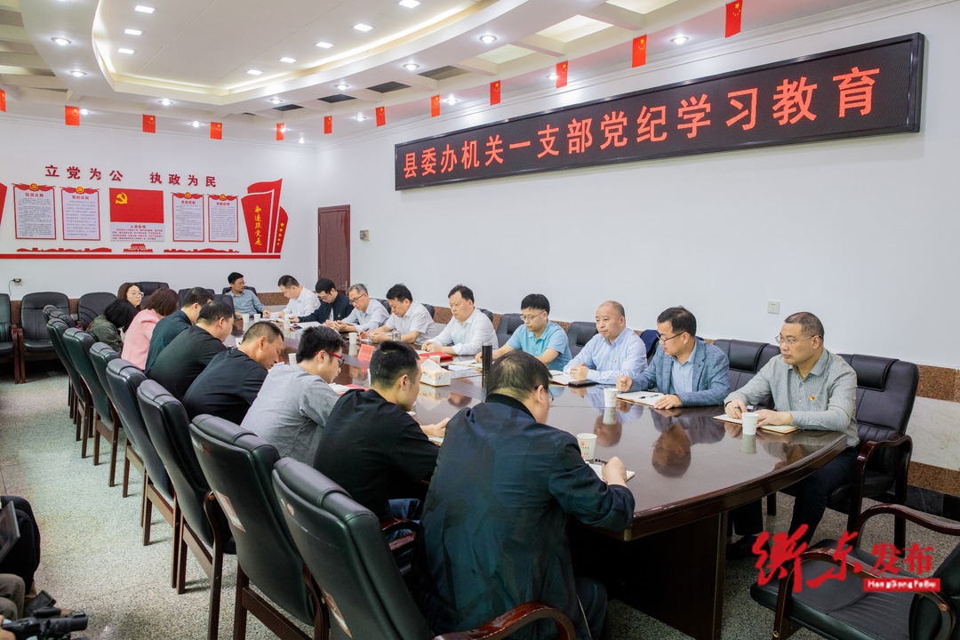 县委办机关一支部开展党纪学习教育研讨交流  县委书记谭建华参加