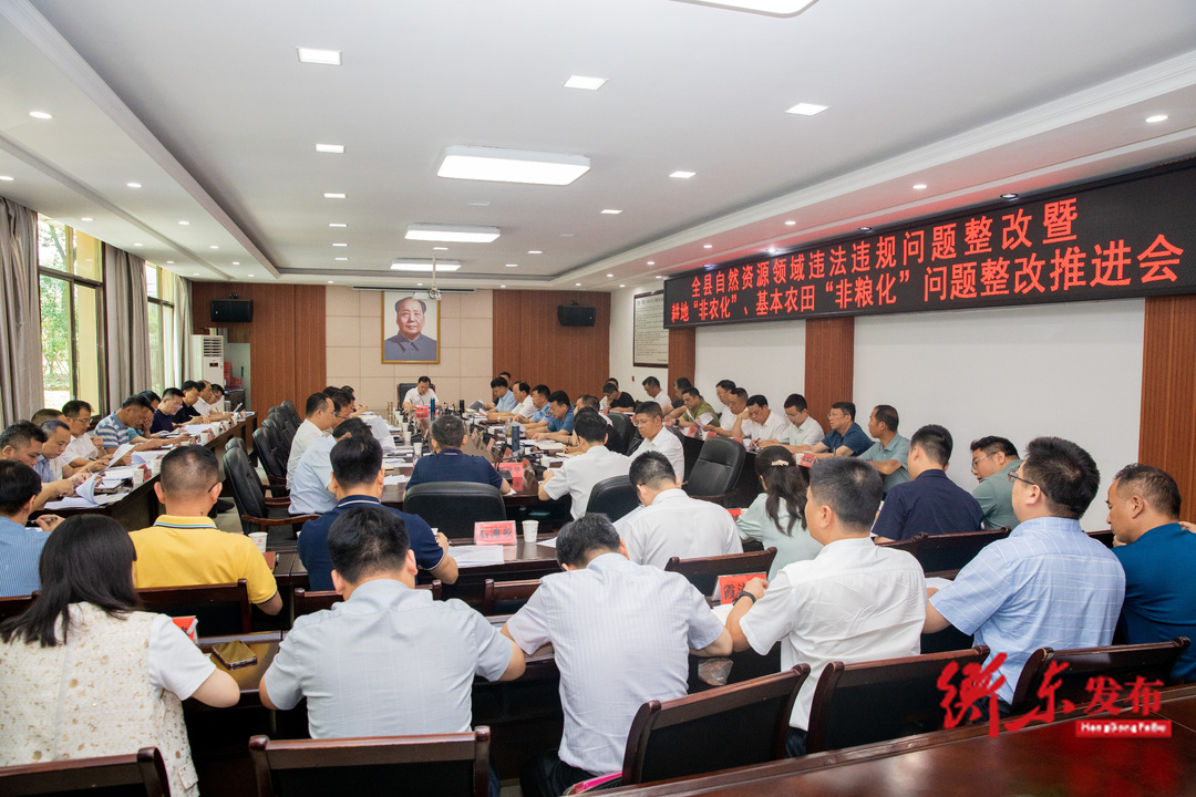 谭建华主持召开全县自然资源领域违法违规问题整改暨耕地“非农化”、基本农田“非粮化”问题整改推进会