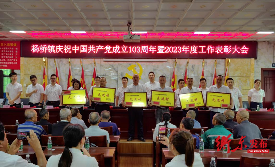 杨桥镇召开庆祝中国共产党成立103周年暨2023年度工作表彰大会