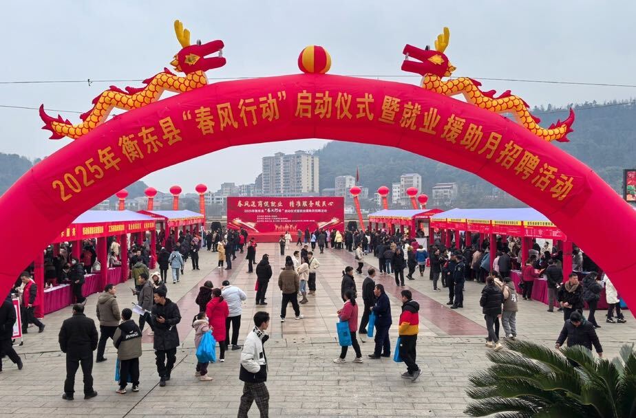 衡东县举行2025年“春风行动”启动仪式暨就业援助月招聘活动