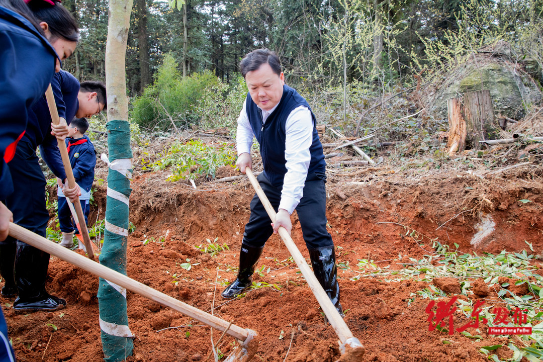 谭建华  蒋崇华率县级领导参加义务植树  厚植生态文明底色 共绘绿色衡东新画卷