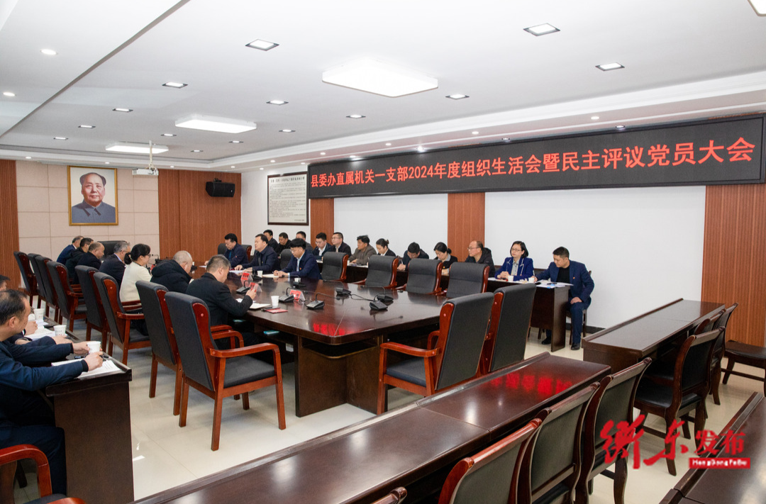 谭建华参加县委办直属机关一支部2024年度组织生活会暨民主评议党员大会